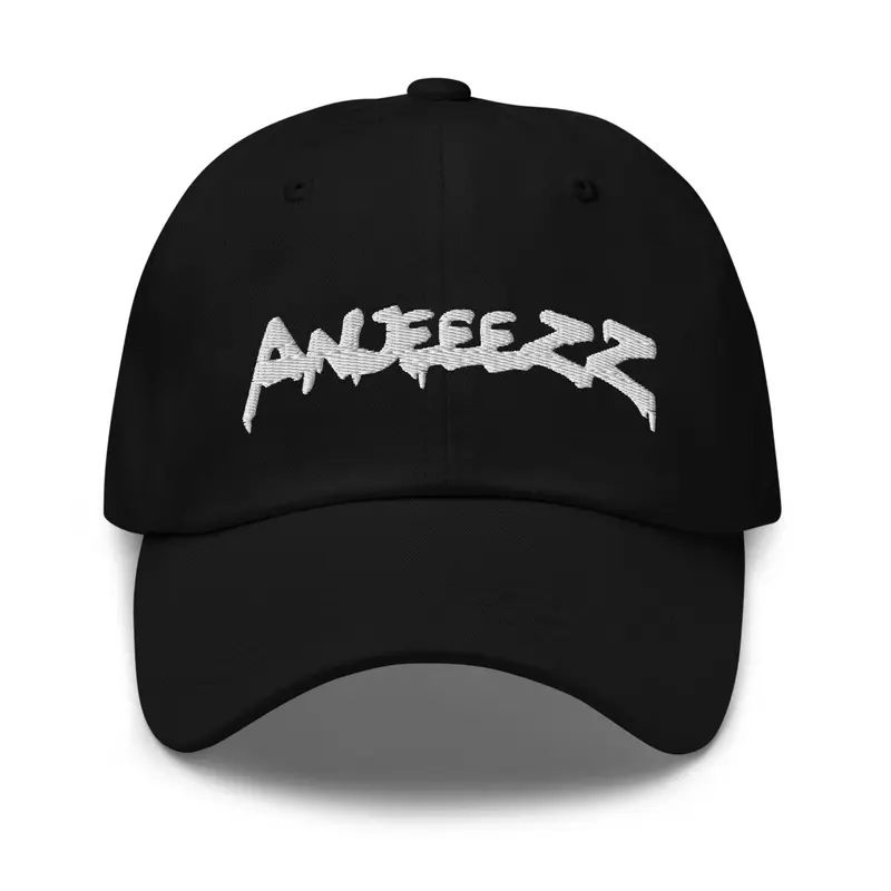 White Anjeeezz Logo Dad Cap