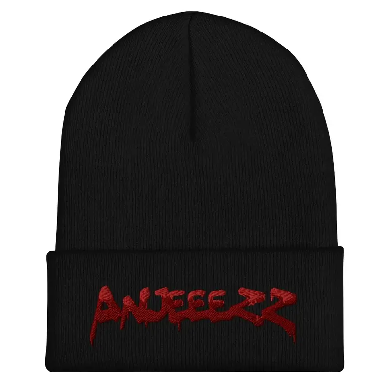 Red Anjeeezz Logo Cuffed Beanie