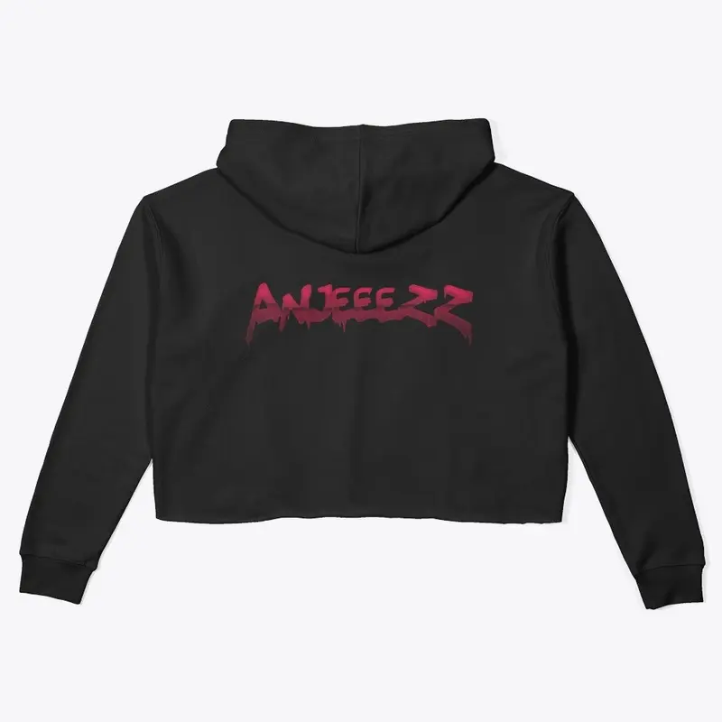 Double Logo Crop Hoodie